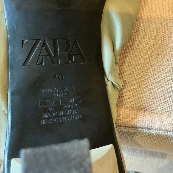 Zara Khaki Square Toe Mules - Picture 3 of 7